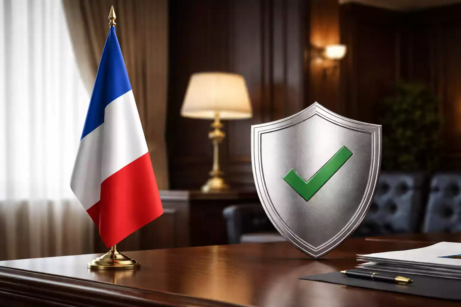 Drapeau français avec symboles de jeu responsable