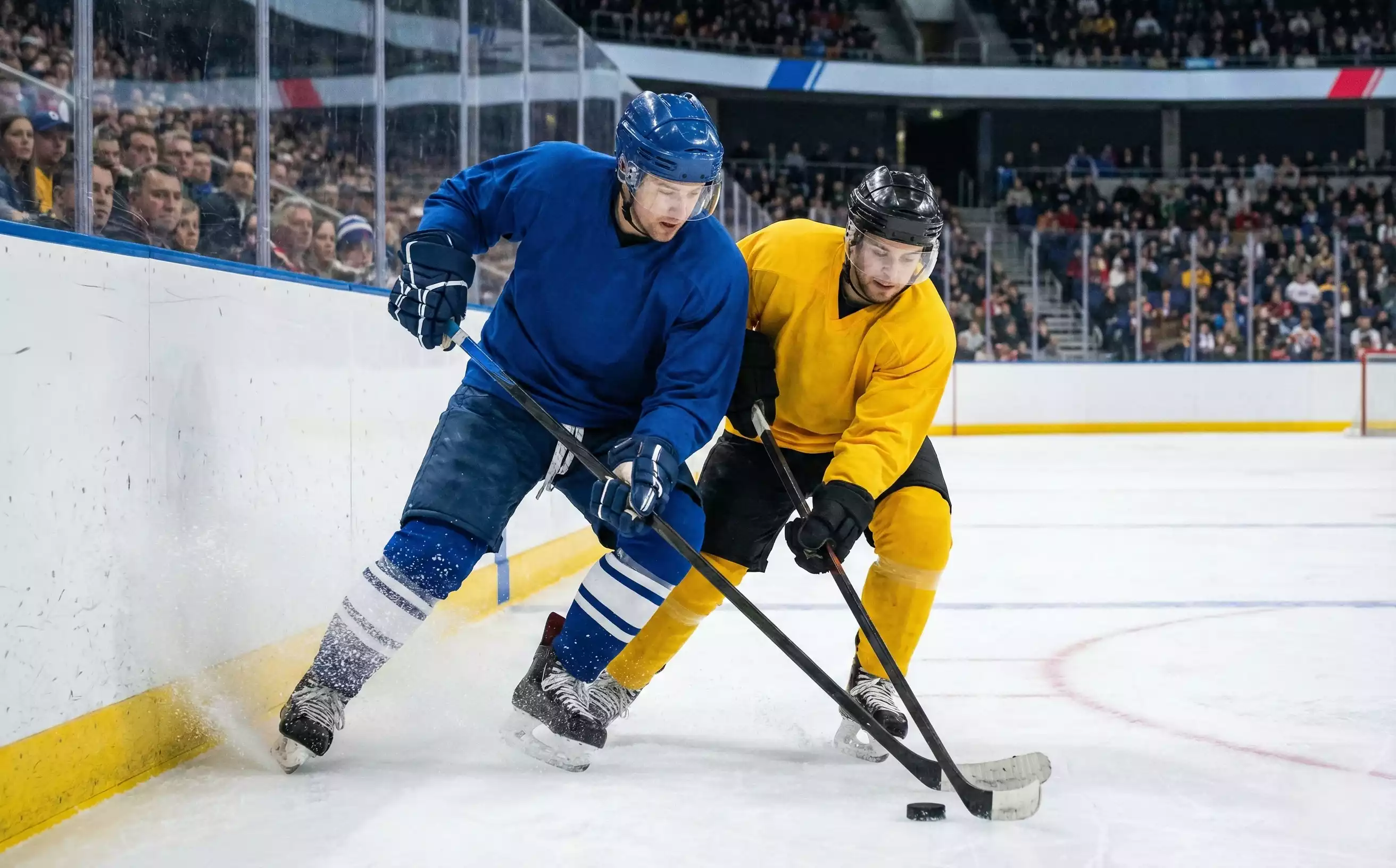 Match de hockey KHL dans une patinoire européenne